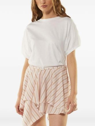 Dondup ruched-detail T-shirt - women - Cotton - M - White