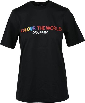 Dsquared2 Dsquared 2 tshirt - Dames - T-shirts - Zwart - M - Katoen - Tops