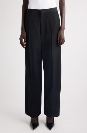 Balenciaga Wool Tuxedo Pants in Black at Nordstrom, Size 10 Us