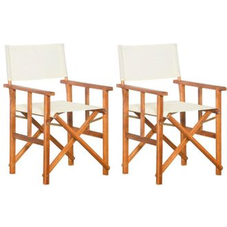 vidaXL Sillas De Director 2 Unidades Madera Maciza De Acacia Vidaxl