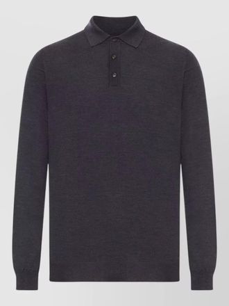 Zanone long sleeve knit polo ribbed cuffs