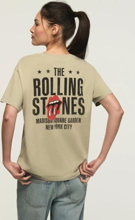 Lucky Brand Womens Rolling Stones Msg Boyfriend Tee