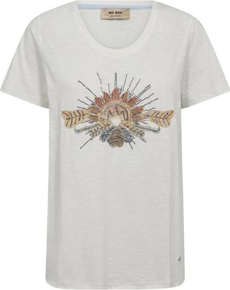 Mos Mosh T-Shirts - Dames - T-shirts - Beige - XS - Katoen - Tops