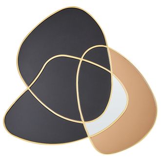 Beliani Beliani - Espejo De Pared Forma Irregular Estilo Art Deco Retro Marco Dorado Cristal De Color Negro Tailly