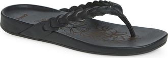 Olukai Lei Leather Flip Flop in Lava Rock /Lava Rock at Nordstrom, Size 10