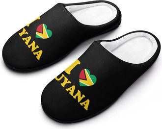 Generic I Love Guyana Funny Womens Cotton Slippers Shoes Novelty Soft Non-Slip Sole Home Shoe