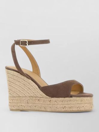 Castaner suede espadrille wedges open toe design