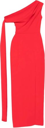 Solace London Irina one-shoulder maxi dress - Red