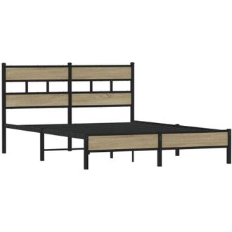 vidaXL Vidaxl - Estructura De Cama Sin Colch&oacute;n Madera Roble Sonoma 137x190 Cm