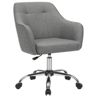 Songmics Silla giratoria de oficina con altura ajustable de color gris