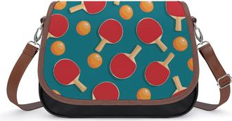 Generic Ping Pong Pattern Womens Crossbody Bag Fashion Shoulder Handbags Message Tote Bag with Adjustable Strap