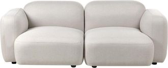 Beliani Sof&aacute; Escandinavo De 3 Plazas Respaldo Tapizado Patas De Madera Con Tapas Protectoras De Tela Beige Claro Afoss