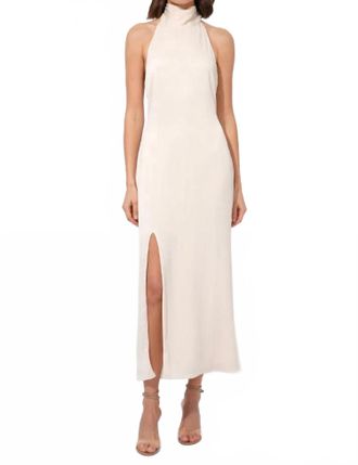 Adelyn Rae Alize Halter Maxi Dress In Ecru