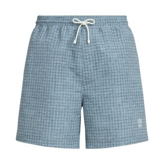 Brunello Cucinelli Flower Print Nylon Swim Shorts - male - Brunello Cucinelli - Beachwear - Blue - XL - Swimwear