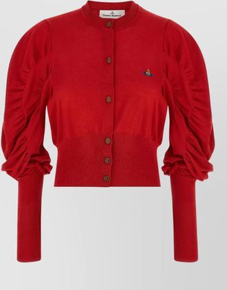 Vivienne Westwood eli cardigan crew neck ruched sleeves