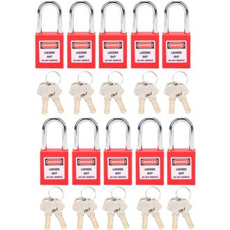 Elle Candado De Llave De Nailon Pa Reforzado - Paquete De 10, Mecanismo De Cierre De 38 Mm, Resistente De -57 &deg;c A +177 &deg;c, Ideal Para Aplicaciones Qu&iacute;mica