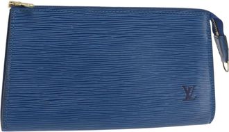 Louis Vuitton Pochette Accessoires Epi Leather Blue Leather Bag (Pre-Owned)