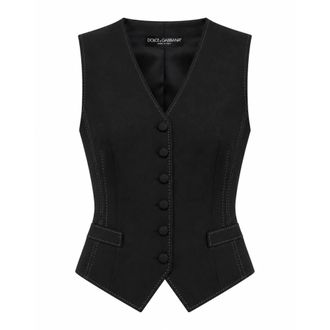 Dolce & Gabbana Gilet - Dames - Jassen - Zwart - Maat: M Zijde