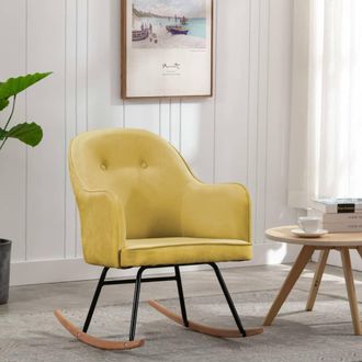 vidaXL Silla Mecedora De Terciopelo Amarillo Mostaza Vidaxl