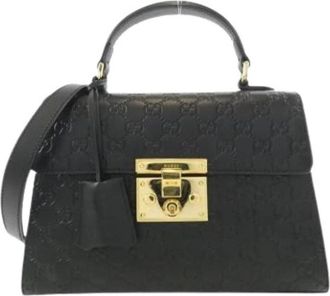 Gucci Pre-owned Vintage Handbag - Dames - Vintage Handtas - Zwart - ONE Size - Leer - Vintage