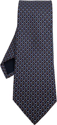 Ferragamo Zijde Das - Heren - Stropdassen - Blauw - ONE Size - Accessoires