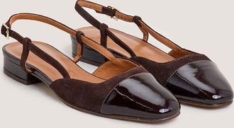 Jonak Leren ballerinas met hak, DHAPOU