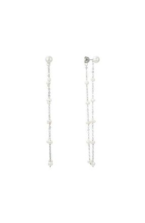 Untamed Petals Lara Pearl Drop Earrings in Silver at Nordstrom