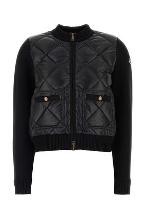 Moncler Black Quilted Mock Collar Jacket