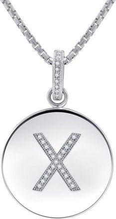 DiamondMuse Diamond Muse 0.10 Cttw Initial Letter Diamond Necklace for Women, Girls, and Men in Sterling Silver