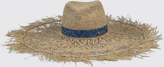 Maison Michel Cappello in rafia Big Sheryl a tesa larga con fondo sfrangiato