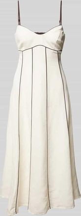 Forever New Leinencocktailkleid mit Spaghettiträgern in Weiss, Größe 36
