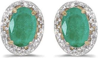 Allurez 14K Gold Diamond & Gemstone Earrings in 0.90Ct/Emerald/yellow Gold at Nordstrom
