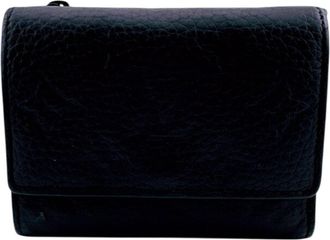 Louis Vuitton Black Leather Wallet (Bi-Fold) (Pre-Owned)