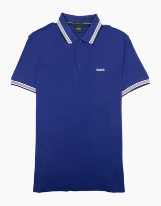 HUGO BOSS Mens Hugo Boss Embroidered Logo Paddy Polo Blue 415 - Size: 36