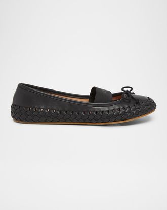 Chlo&eacute; Millie Woven Edge Leather Ballet Flats