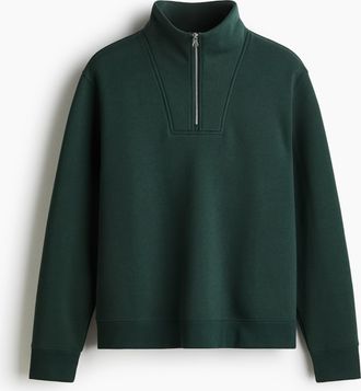H&M Sweatshirt mit Zipper in Regular Fit - Green