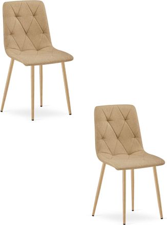 OEM Silla Libra - Tela Marr&oacute;n / Patas Color Madera X 2