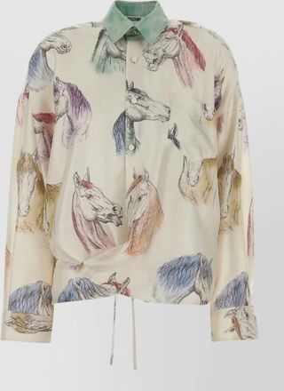 Moschino silk printed shirt jacket