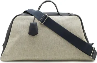 Herm&egrave;s Blue Indigo Toile H Boston Bag (Pre-Owned)