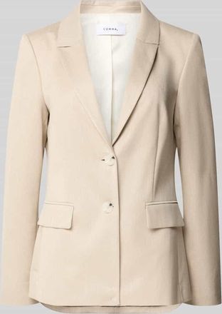Comma Slim Fit Blazer aus Viskose-Mix mit Pattentaschen in Sand, Gr&ouml;&szlig;e 34