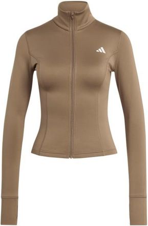 adidas Workout Essentials Zip Through Jacket Longsleeve f&uuml;r Damen | braun/beige