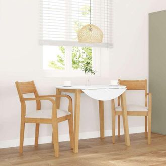vidaXL Vidaxl - Sedie da Pranzo con Cuscini 2 pz Naturale Legno Massello Hevea