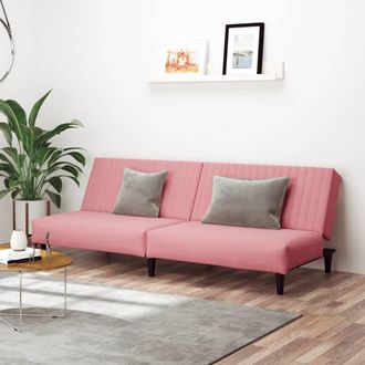 vidaXL Sof&aacute; Cama De 2 Plazas Terciopelo Rosa Vidaxl