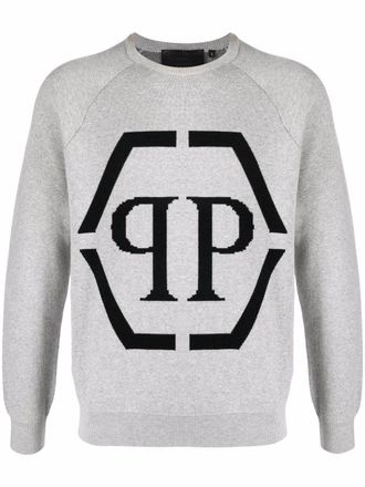 Philipp Plein logo-print sweatshirt - Grey