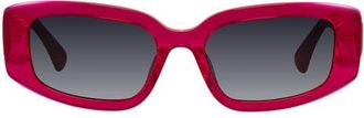 Kurt Geiger 54mm Rectangular Sunglasses in Fuchsia Crystal/grey at Nordstrom