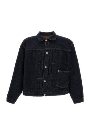Kaptain Sunshine Irregular Textured Selvedge Denim Trucker Jacket