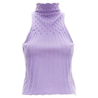 Versace Gianni Versace jewel bead embellished crop turtleneck
