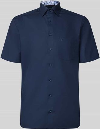 Olymp Regular Fit Freizeithemd mit Brusttasche in Marine, Gr&ouml;&szlig;e 39