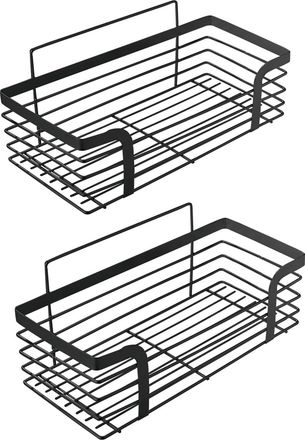 OEM Juego De 2 Estantes De Ducha Autoadhesivos, No Requieren Perforaci&oacute;n, Montaje En Pared, Color Negro