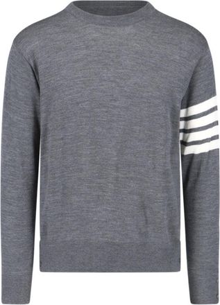 Thom Browne 4-Bar Wool Sweater - Light Grey